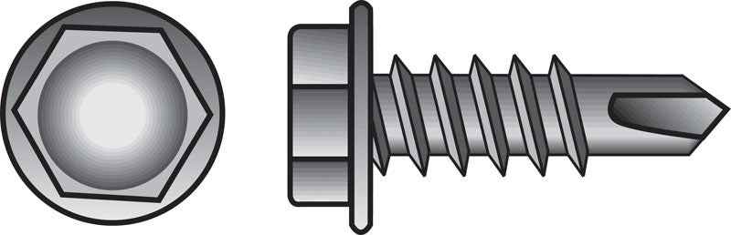 Hillman No. 8 X 1-1/2 in. L Phillips Hex Washer Head Sheet Metal Screws 100 pk