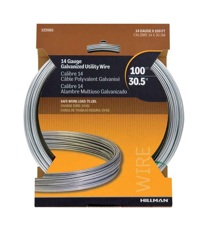 Hillman 0.078 - 0.082 in. D X 100 ft. L Galvanized Steel 14 Ga. Wire