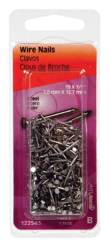 Hillman 1/2 in. L Wire Brite Steel Nail Smooth Shank Flat (Pack of 6)