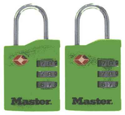 Master Lock 1-9/16 in. H X 5/8 in. W X 1-3/8 in. L Vinyl/Steel 3-Dial Combination Luggage Lock