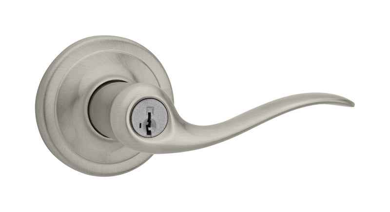 Kwikset SmartKey Tustin Satin Nickel Entry Door Knob KW1 1-3/4 in.