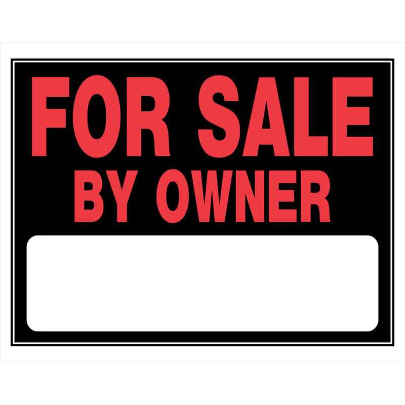 Hillman English Black Sign 15 in. H X 19 in. W (Pack of 6)