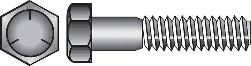 HILLMAN 1/2 in. D X 10 in. L Heat Treated Zinc Steel Hex Head Cap Screw 25 pk