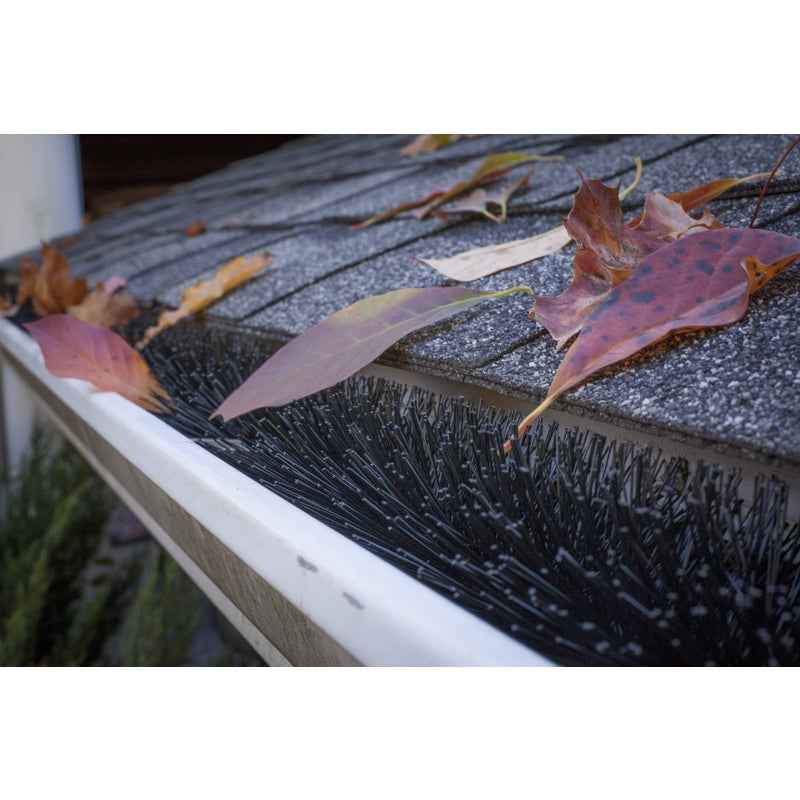 GutterBrush 4.3 in. W X 3 ft. L Black Polypropylene/Steel Gutter Guard