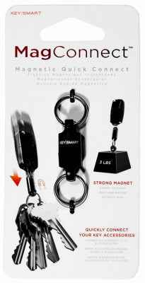 Key Smart Mag Connect Steel Black Magnetic Key Holder (Pack of 6)