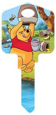 Hillman Howard Keys Brass Assorted Winnie The Pooh Single Sided Blank Key for Kwikset and Titan Lock (Pack of 5)