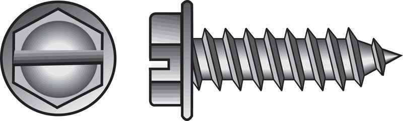 HILLMAN No. 10 Ga. X 3 in. L Slotted Hex Washer Head Sheet Metal Screws 100 pk