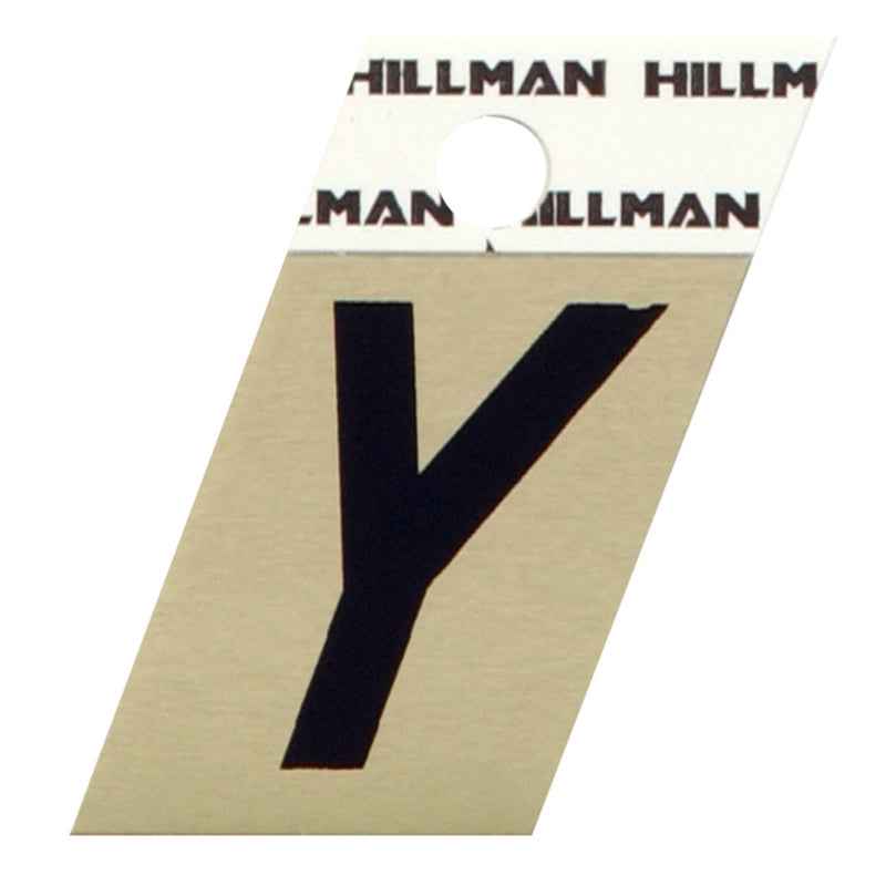 Hillman 1.5 in. Reflective Black Metal Self-Adhesive Letter Yes 1 pc (Pack of 6)