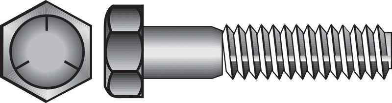 HILLMAN 1 in. D X 3 in. L Heat Treated Zinc Steel Hex Head Cap Screw 10 pk