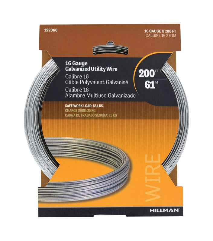 Hillman 0.061 - 0.065 in. D X 200 ft. L Galvanized Steel 16 Ga. Wire