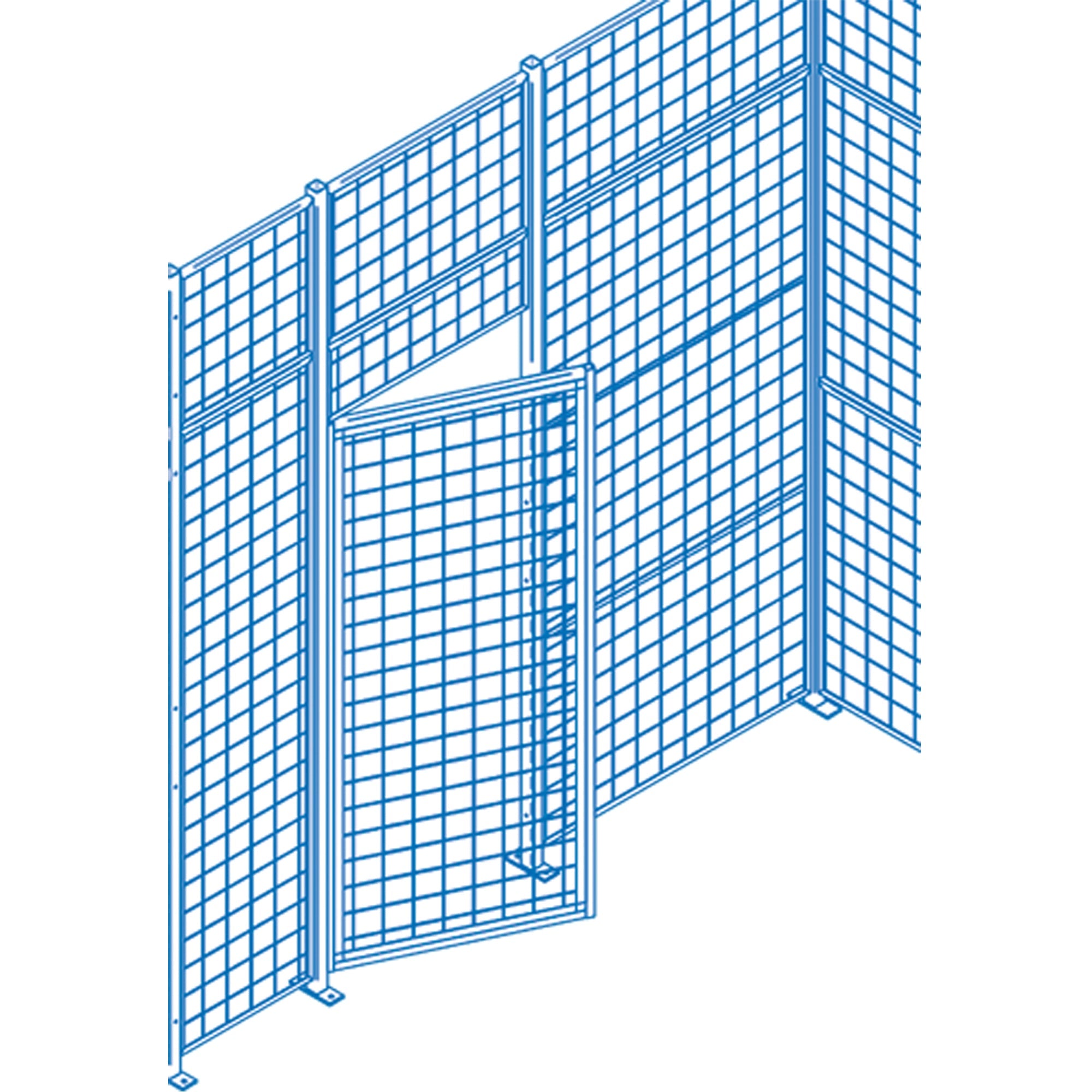 Wire Mesh Partition Components - Swing Doors, 3' W x 7' H
