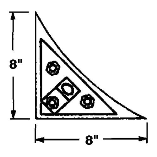 Wheel Chock, 8" x 8" x 8", Black