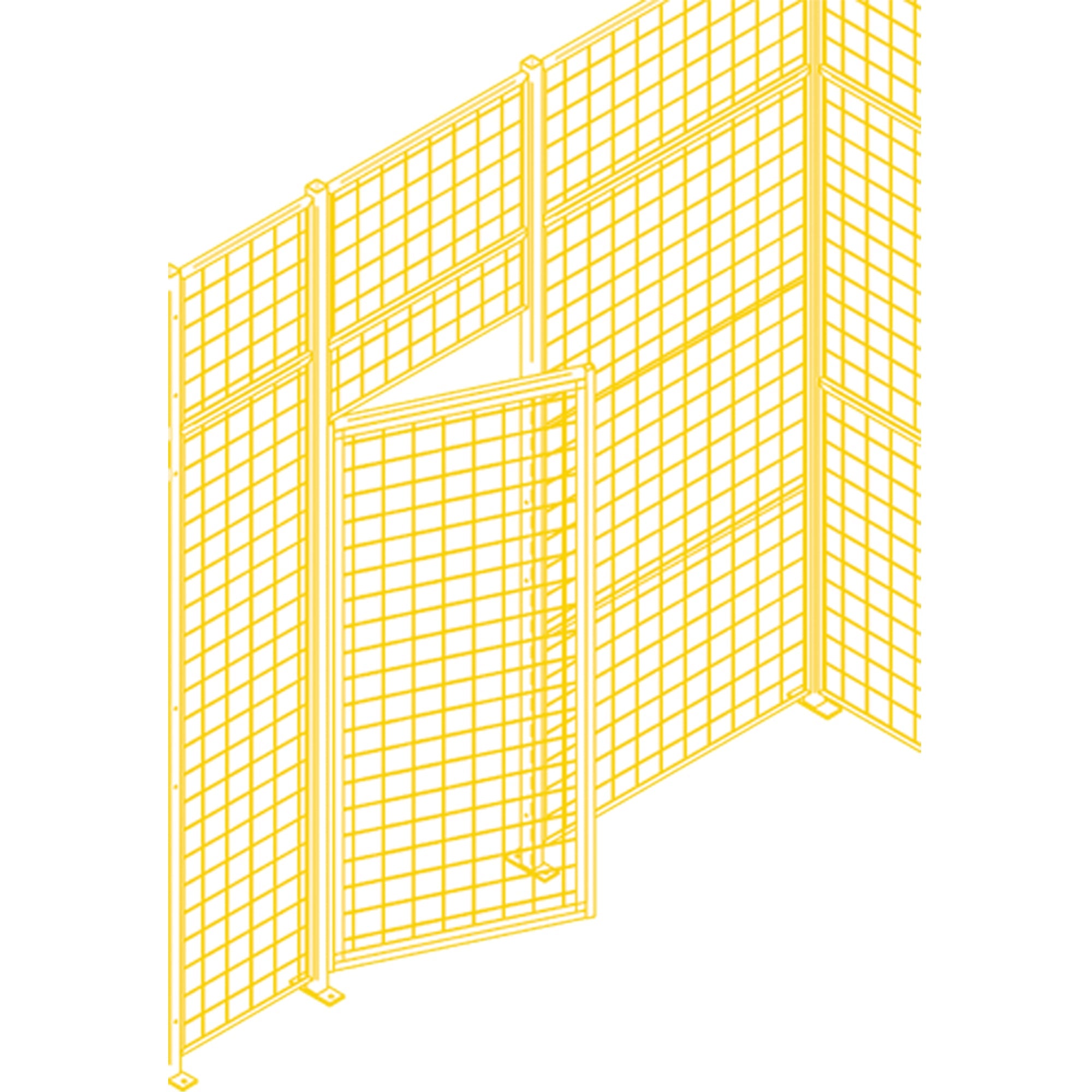 Wire Mesh Partition Components - Swing Doors, 3' W x 7' H