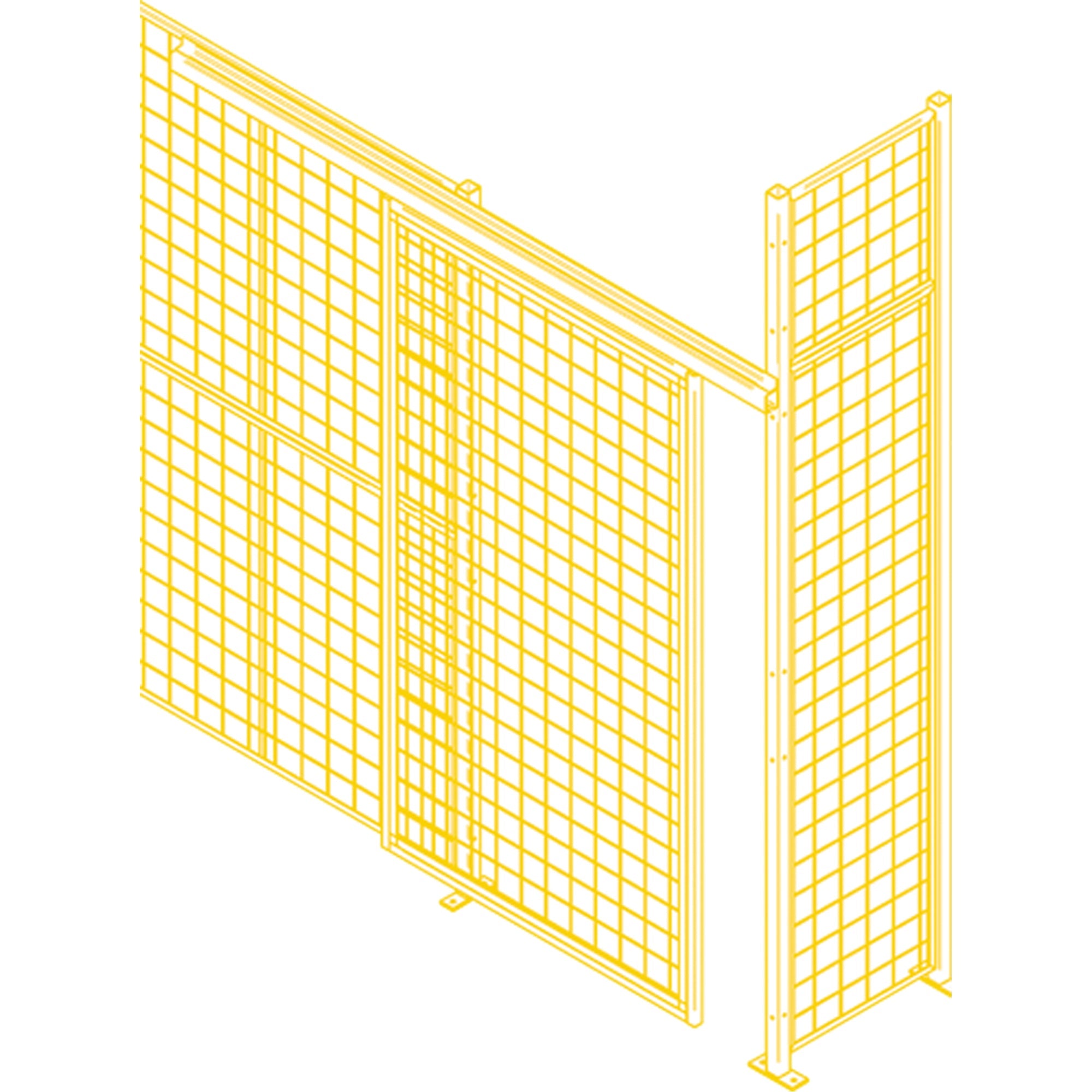 Wire Mesh Partition Components - Sliding Doors, 4' W x 8' H