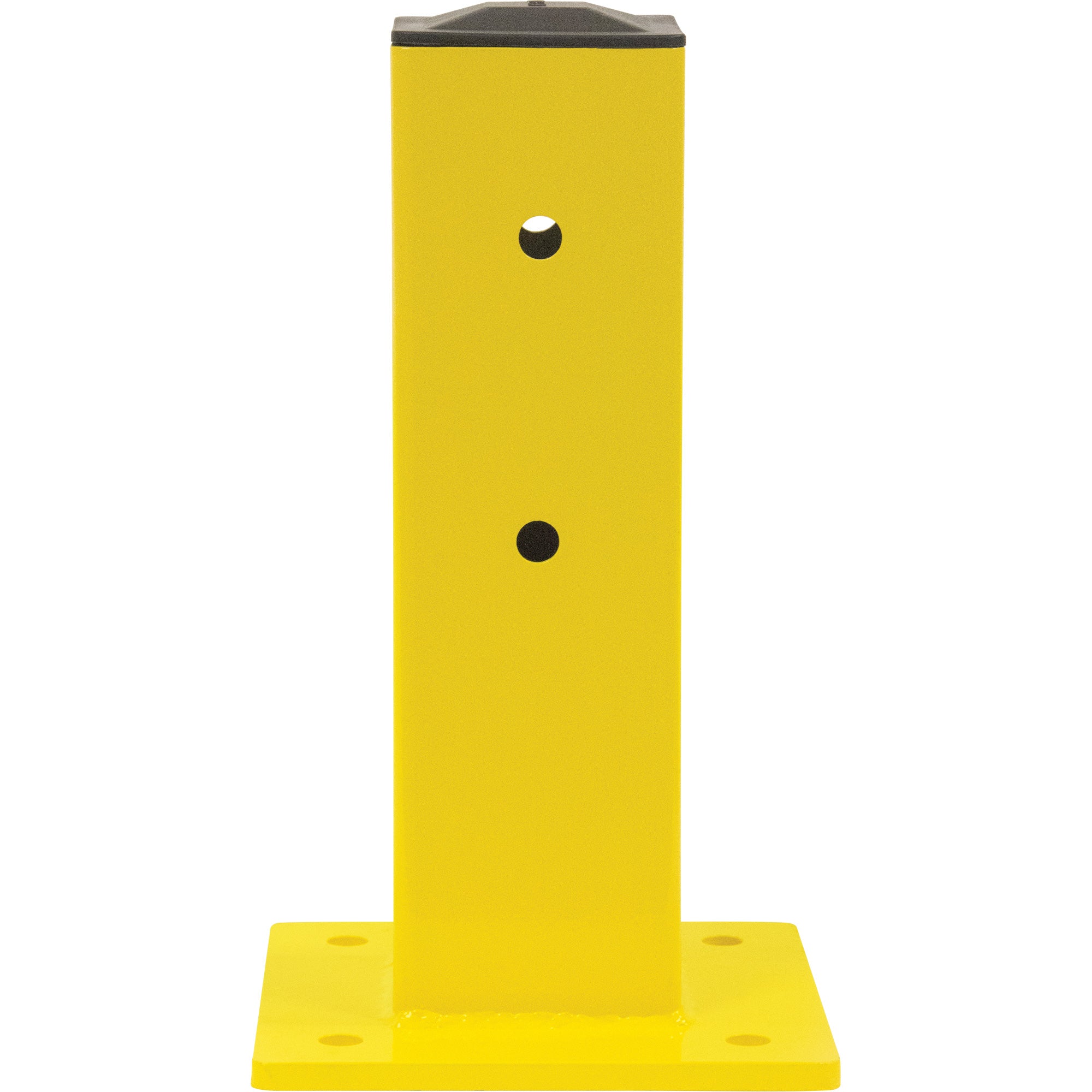 Single Guard Rail Post, Steel, 5" L x 17" H, Safety Yellow