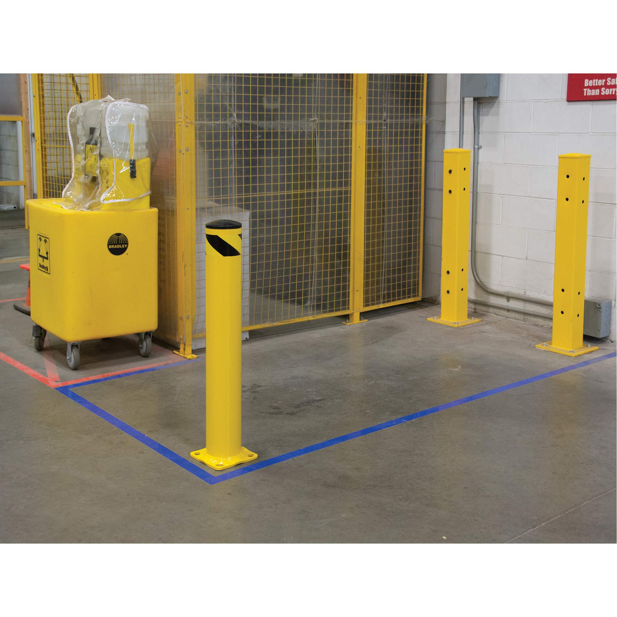 Safety Bollard, Steel, 36" H x 5-1/2" W, Yellow