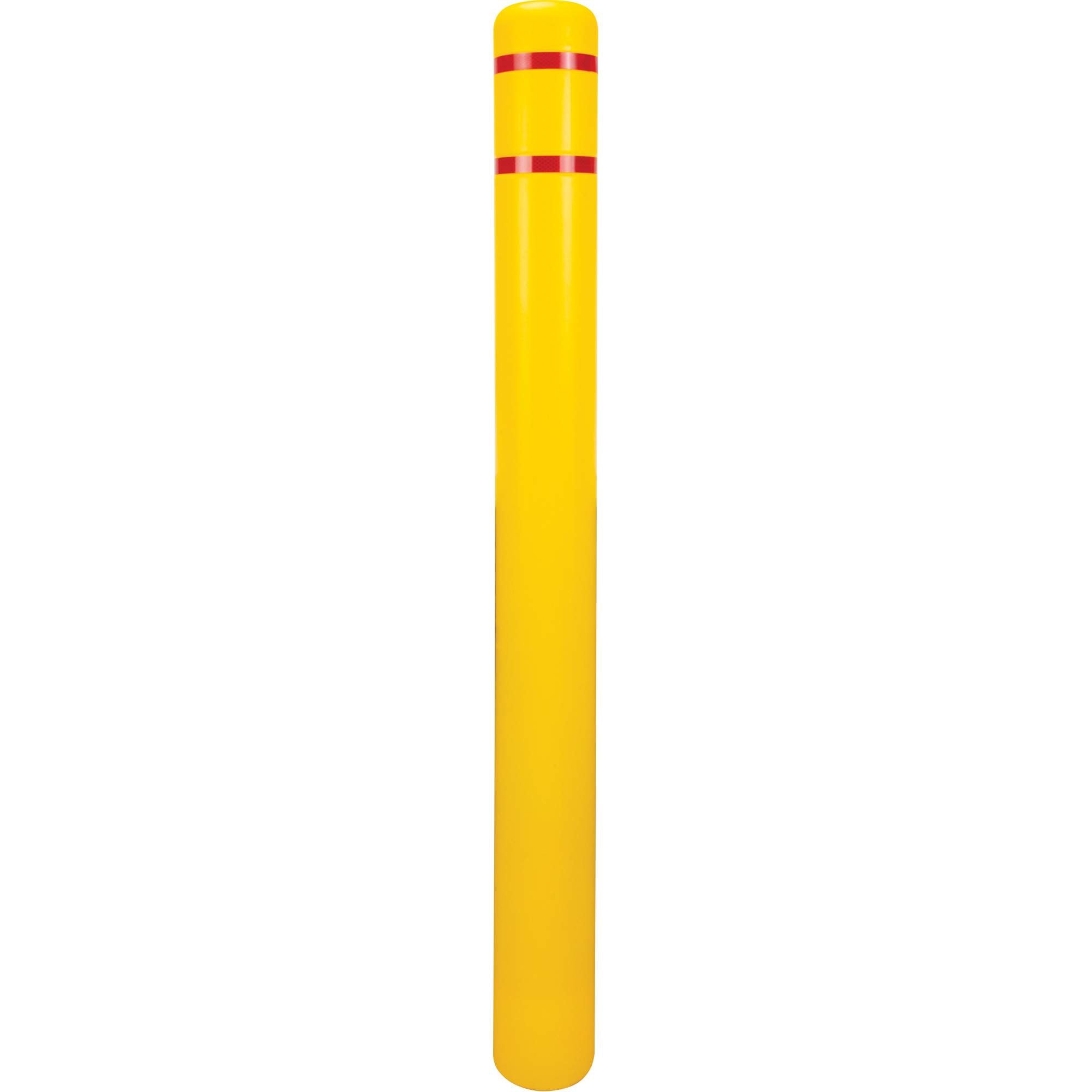 Polyethylene Bollard Cover, 4-1/2" Dia. x 52" L, Red/Yellow