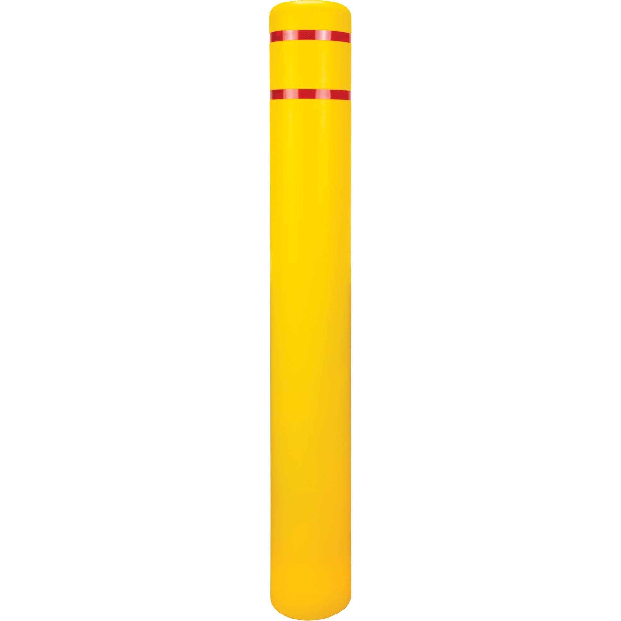 Polyethylene Bollard Cover, 6-5/8" Dia. x 52" L, Red/Yellow