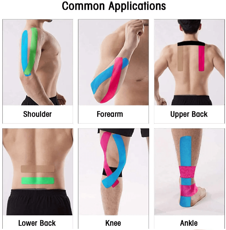 Kinesiology Tape, Elastic Therapeutic Sports Tape, 2" x 5.5 YD