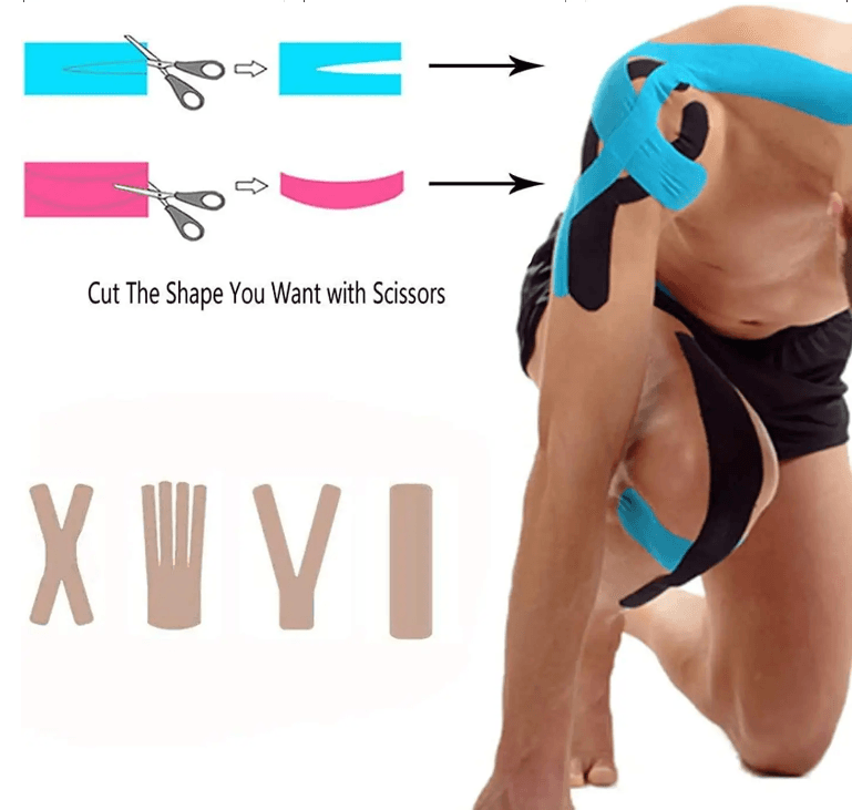 Kinesiology Tape, Elastic Therapeutic Sports Tape, 2" x 5.5 YD