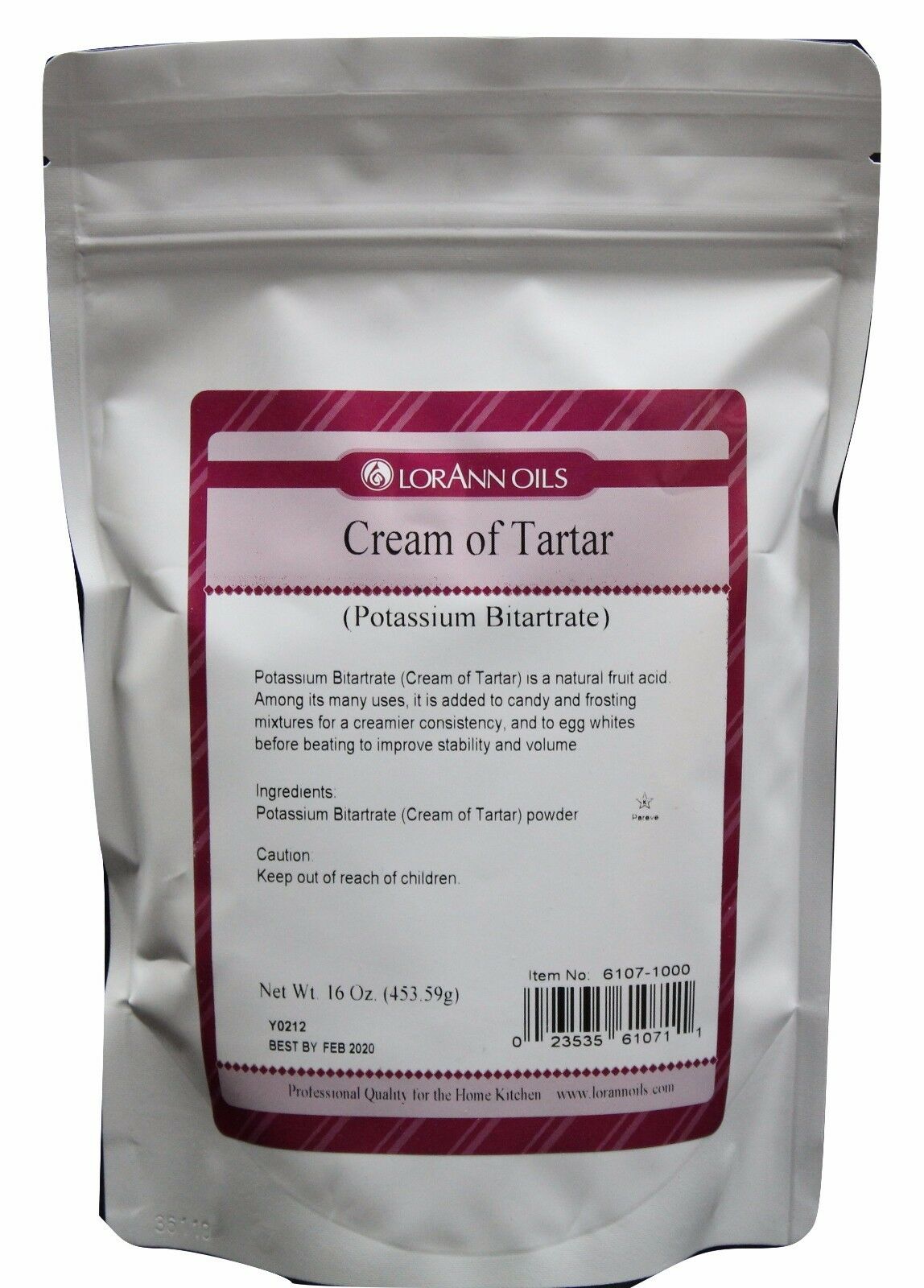 Cream of Tartar (Potassium Bitartrate) - Specialty Ingredients -16 oz. Bag - Ships Free Within Canada on Orders Above CAD $199