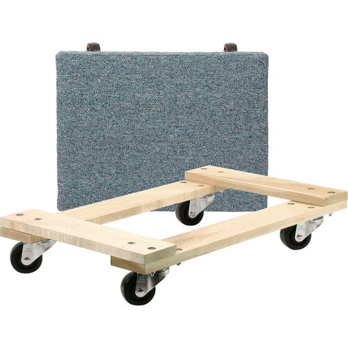 Wood Dollies - Medium-Duty, Polyolefin Wheels, 900 lbs. Capacity, 18" W x 24" D x 7" H