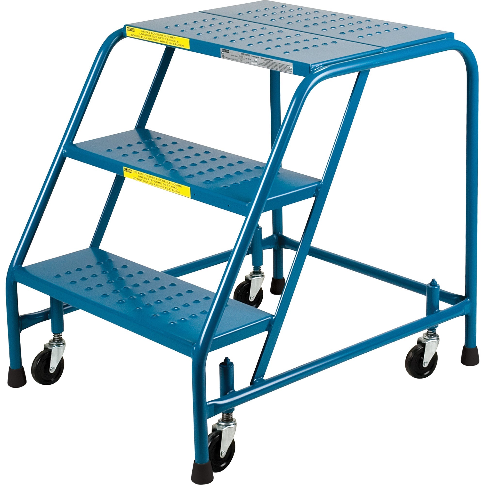 CSA-Certified Rolling Step Ladder, 3 Steps, 22" Step Width, 28" Platform Height, Steel