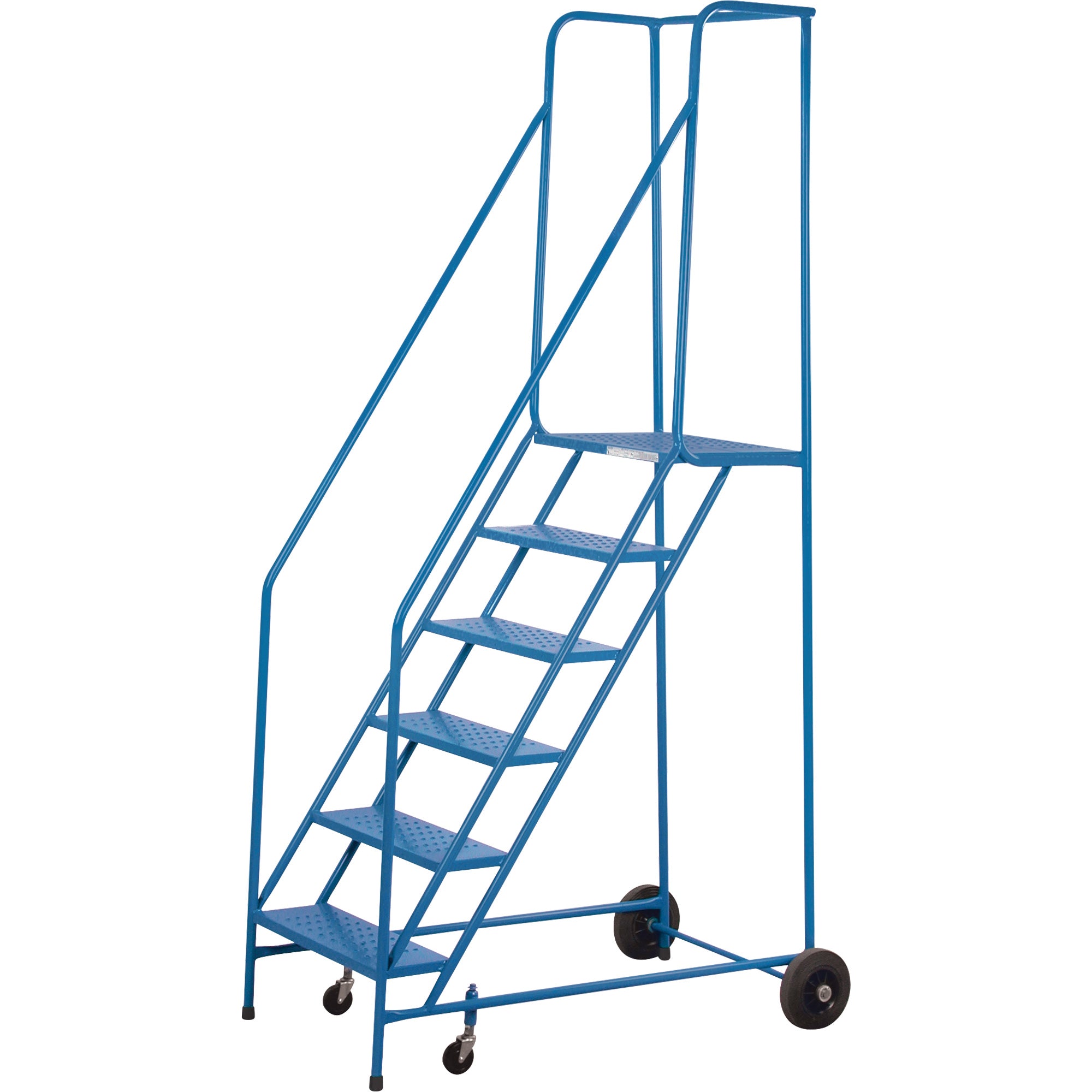 CSA-Certified Rolling Step Ladder, 6 Steps, 22" Step Width, 55" Platform Height, Steel