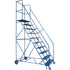 CSA-Certified Rolling Step Ladder with Locking Step, 10 Steps, 30" Step Width, 89" Platform Height, Steel