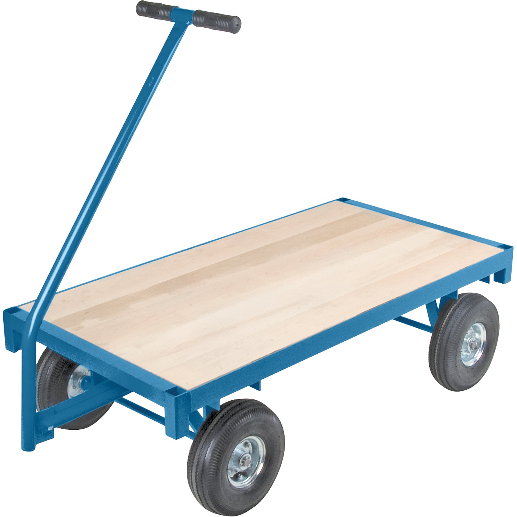 Ergonomic Platform Wagon Trucks, 24" W x 48" L, 45" Handle, 1000 lbs. Capacity, 10" Wheel Dia., Pneumatic Wheels