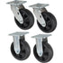 Caster Set, Rigid/Swivel, 6" (152.4 mm), Nylon, 2400 lbs. (1089 kg.)