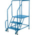 Tilt-N-Roll Ladders, Steel, 3 Steps, 22" Wide, 24" D x 27" H Top Step