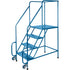 Tilt-N-Roll Ladders, Steel, 4 Steps, 22" Wide, 24" D x 38" H Top Step
