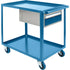 Heavy Duty Shelf Cart with Drawer, 1200 lbs. Capacity, Steel, 24" x W, 36" x H, 48" D, Rubber Wheels, All-Welded, 1 Drawers