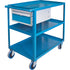 Heavy Duty Shelf Cart with Drawer, 1200 lbs. Capacity, Steel, 24" x W, 36" x H, 36" D, Rubber Wheels, All-Welded, 1 Drawers