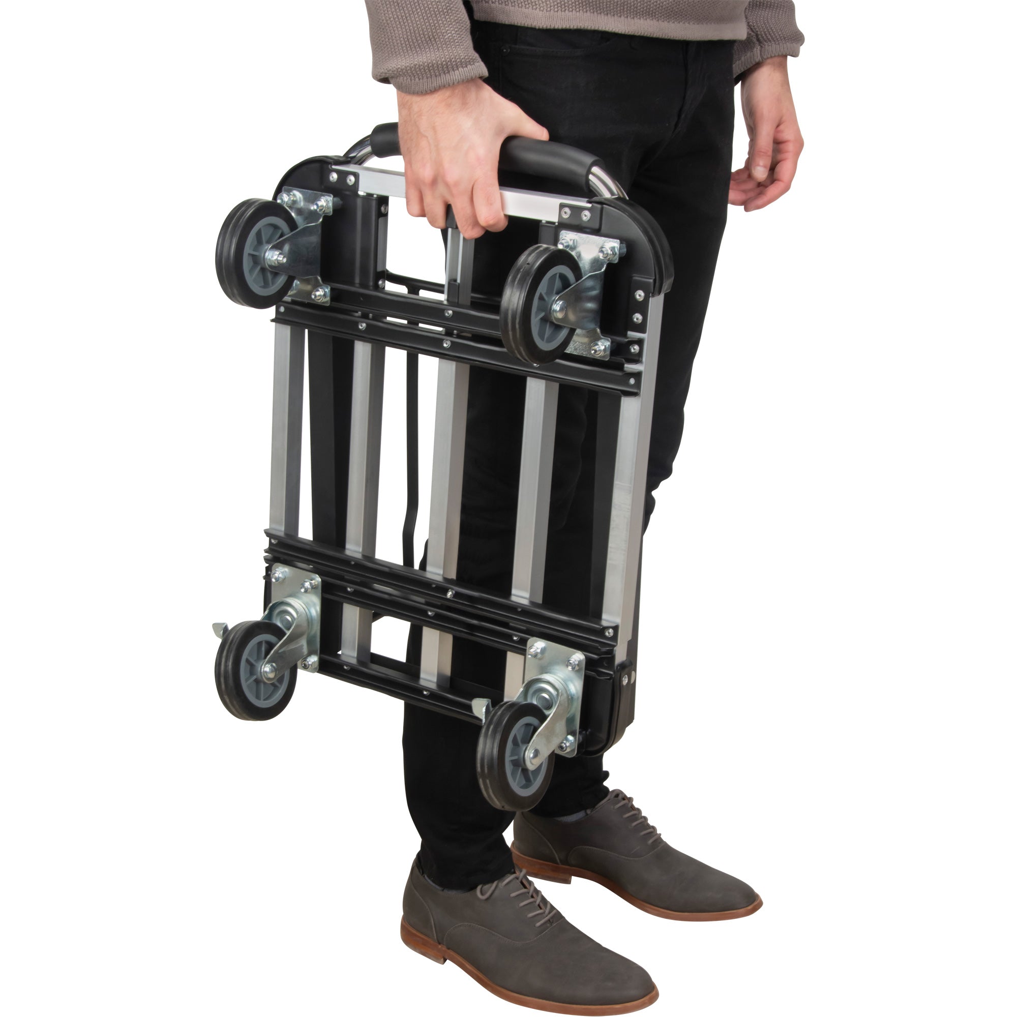 Foldable Platform Trucks, Aluminum, 300 lbs., 28" L x 16" W, 32" High