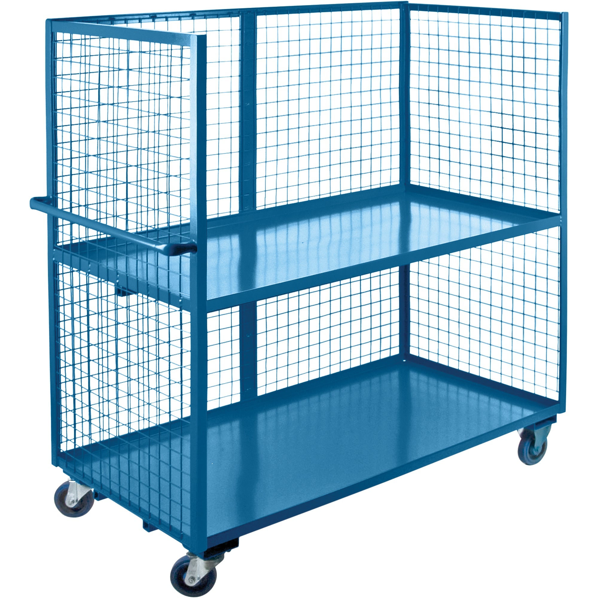 Wire Mesh Utility Cart, Steel, 24" x 63" x 48", 1200 lbs. Capacity