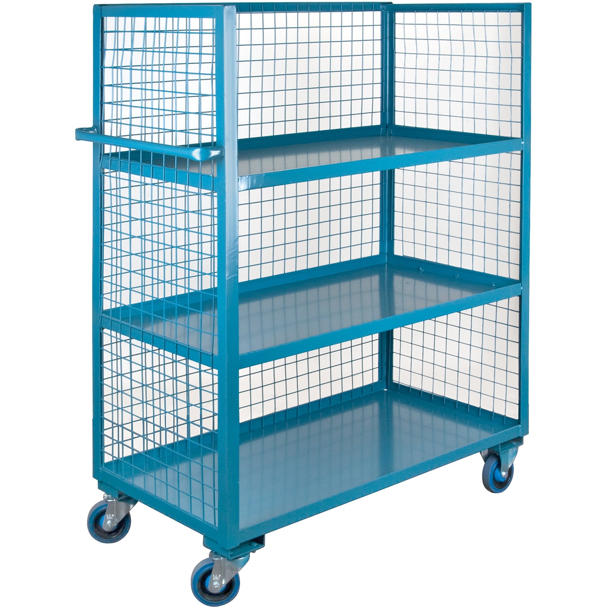 Wire Mesh Utility Cart, Steel, 30" x 63" x 63", 1200 lbs. Capacity