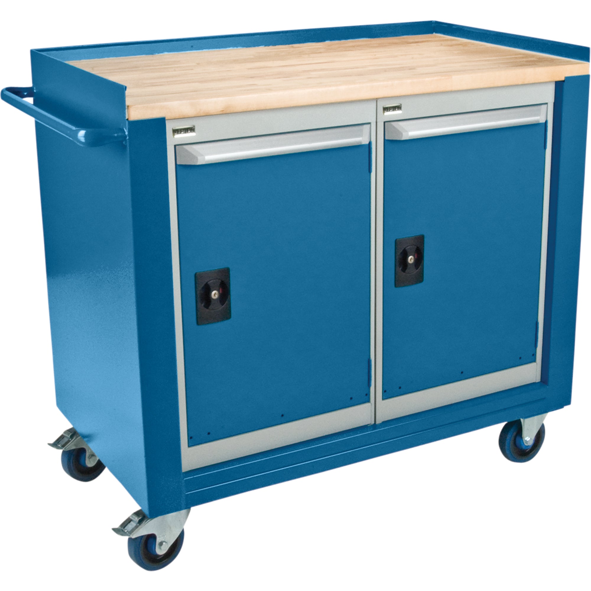 Industrial Duty Mobile Service Workbenches, Wood Surface