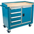 Industrial Duty Mobile Service Workbenches, Wood Surface