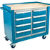 Industrial Duty Mobile Service Workbenches, Wood Surface