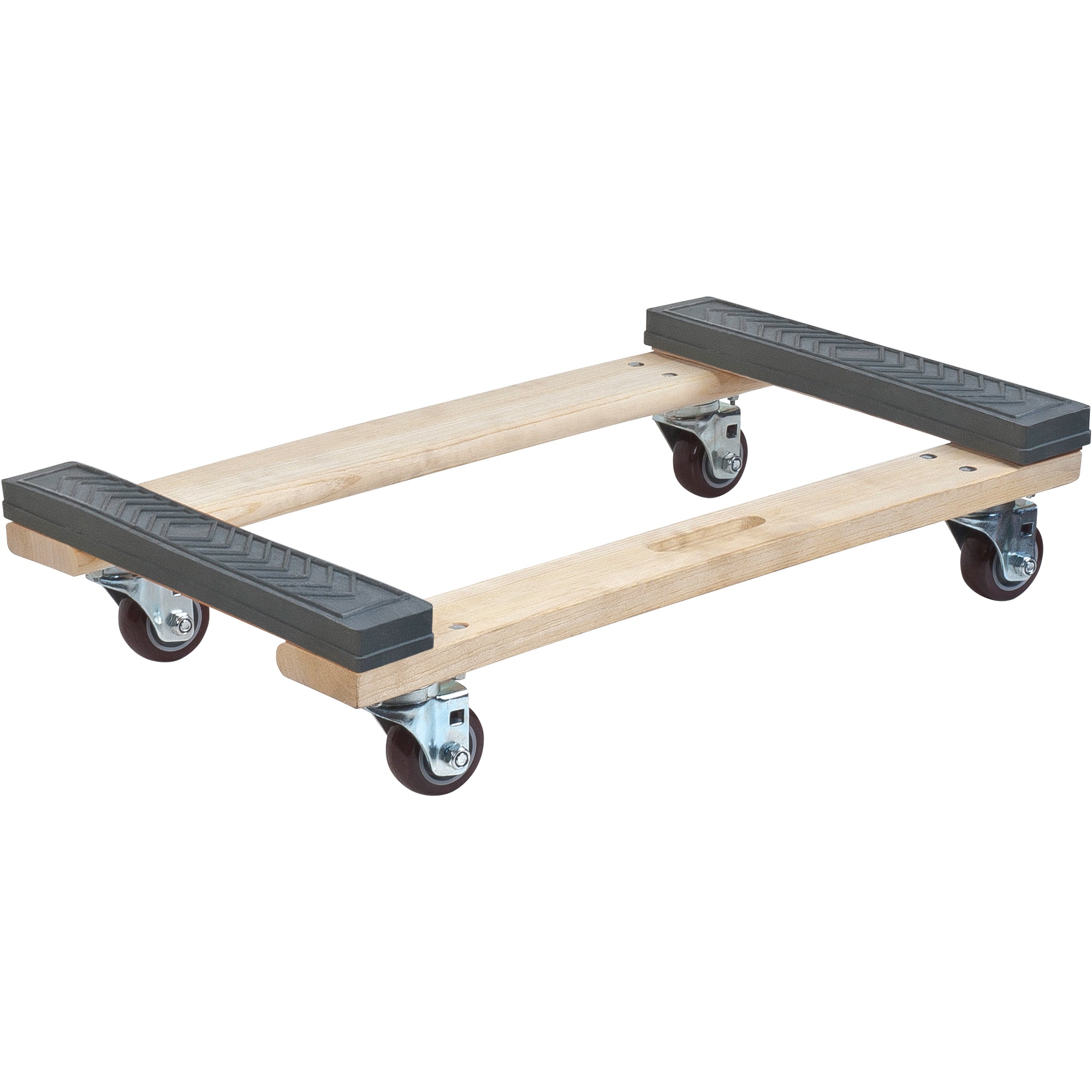 Rubber Ends Hardwood Dolly, Wood Frame, 18" W x 30" D x 7" H, 1000 lbs. Capacity