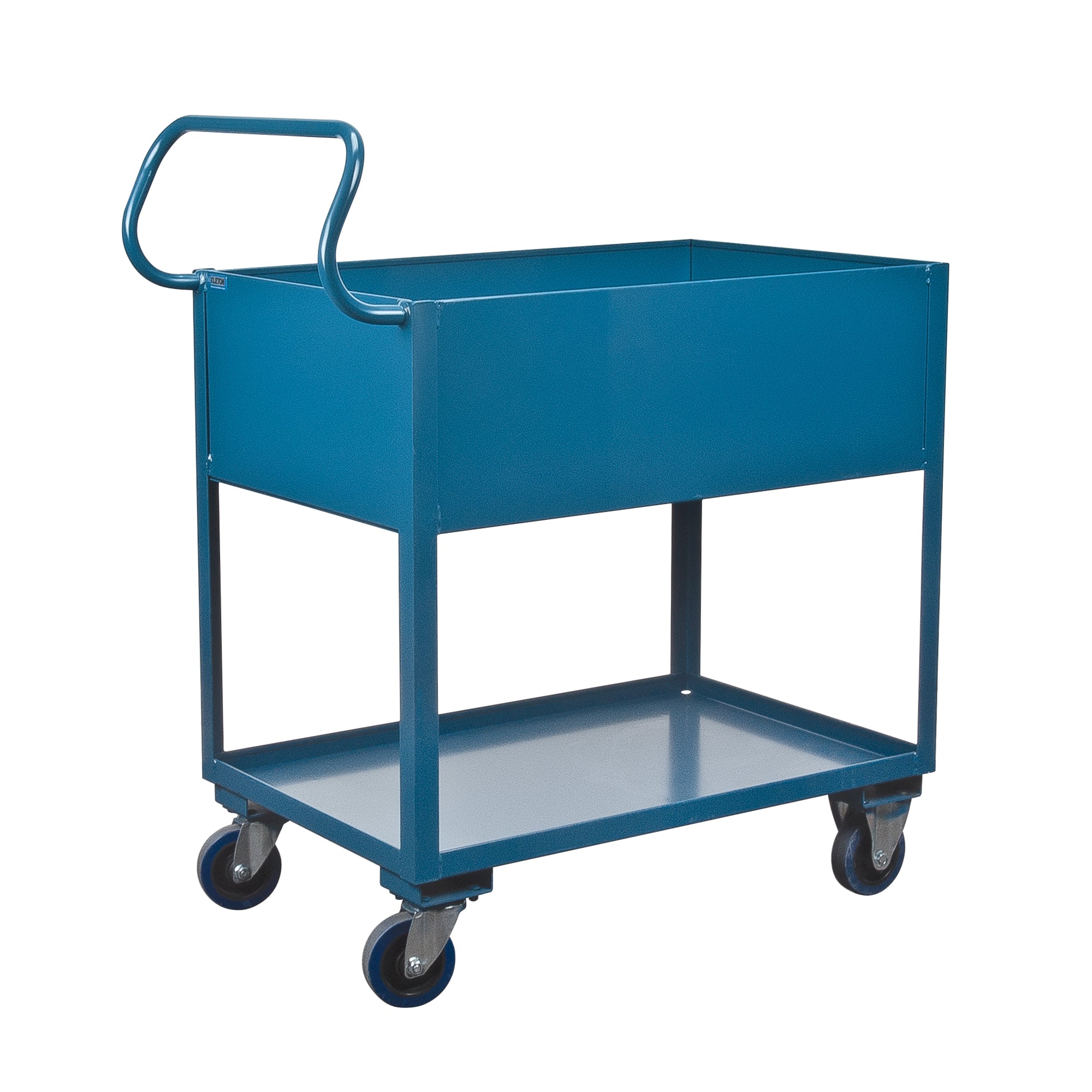 Deep Lipped Service Cart, 2 Tiers, 24" W x 47" H x 36" D, 1200 lbs. Capacity