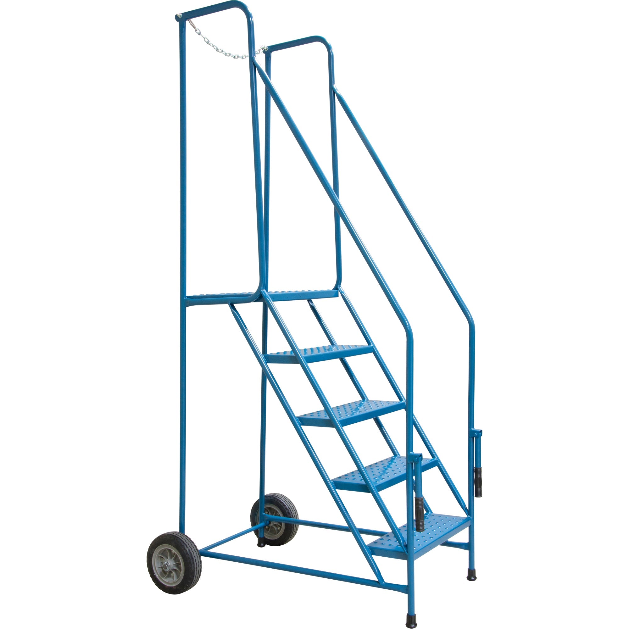 Trailer Access Rolling Ladder with Rails, 6 Steps, 22" Step Width, 55" Platform Height, Steel