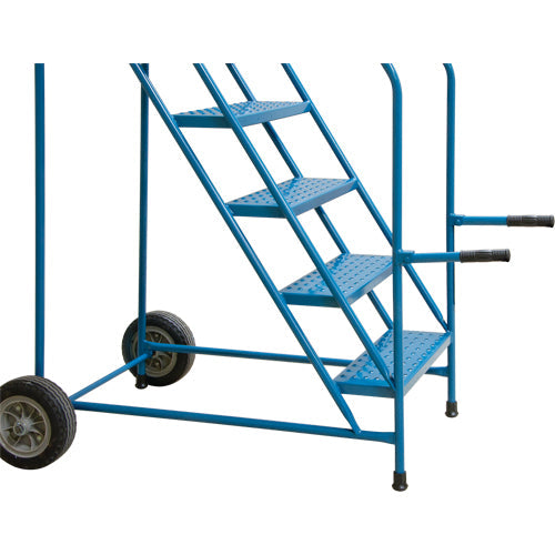 Trailer Access Rolling Ladder with Rails, 6 Steps, 22" Step Width, 55" Platform Height, Steel