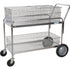 Wire Mesh Office Mail Cart, 250 lbs. Capacity, Chrome, 23" D x 42" L x 38" H, Chrome Plated