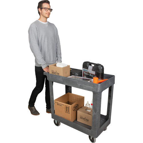 Utility Service Cart, 2 Tiers, 16-1/2" x 32-1/2" x 34-1/2", 550 lbs. Capacity