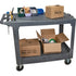 Flat-Shelf Utility Service Cart, 2 Tiers, 25-1/4" x 32-1/4" x 44", 550 lbs. Capacity