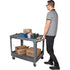 Flat-Shelf Utility Service Cart, 2 Tiers, 25-1/4" x 32-1/4" x 44", 550 lbs. Capacity