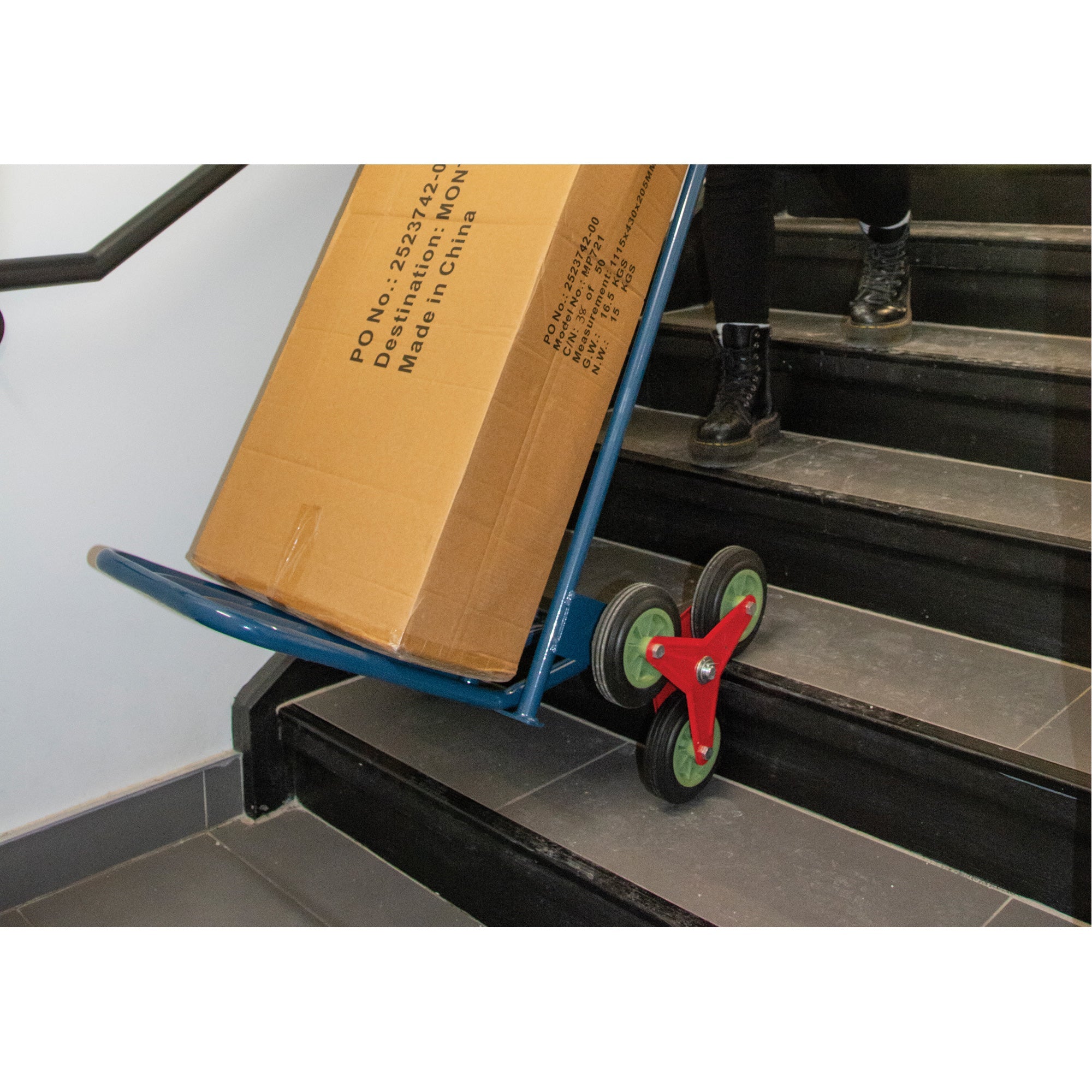 Stair Climbing Hand Truck, Steel Frame, 23-3/4" W x 45-5/8" H, 300 lbs. Capacity